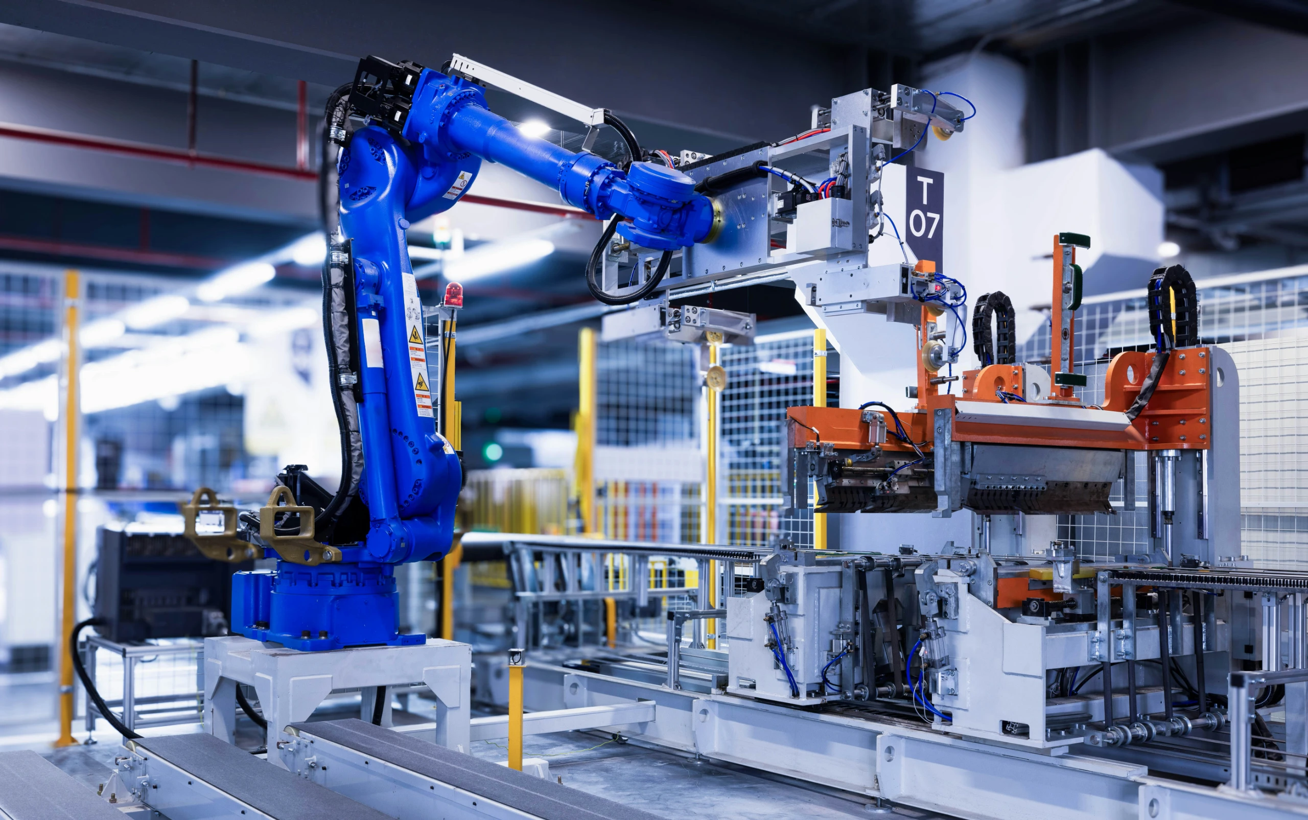 advanced robotic system operating in automated manufacturing facility
