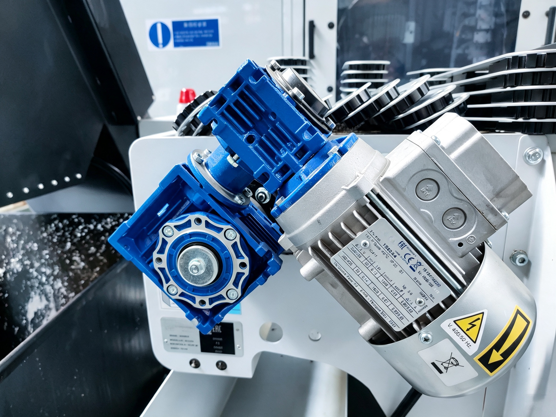 industrial electric motor with worm gear reducer drive unit conveyor power